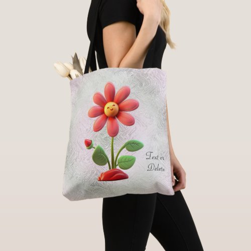 Orange Red Flower Tote Bag