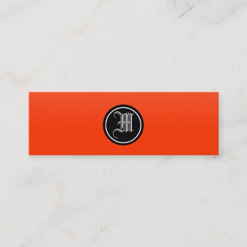 Orange Red Gothic Monogram Business Cards