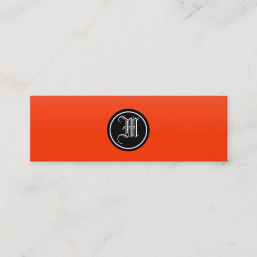 Customizable Orange Red Gothic Monogram Business Cards