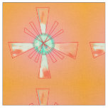 Orange/ Red/ Green/ Geometric Patterned&gt;  Fabric