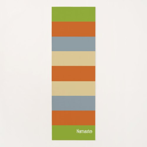 Orange Red Green Striped Personalized Yoga Mat