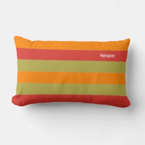Orange Red Green Striped Personalized Yoga Mat Lumbar Pillow