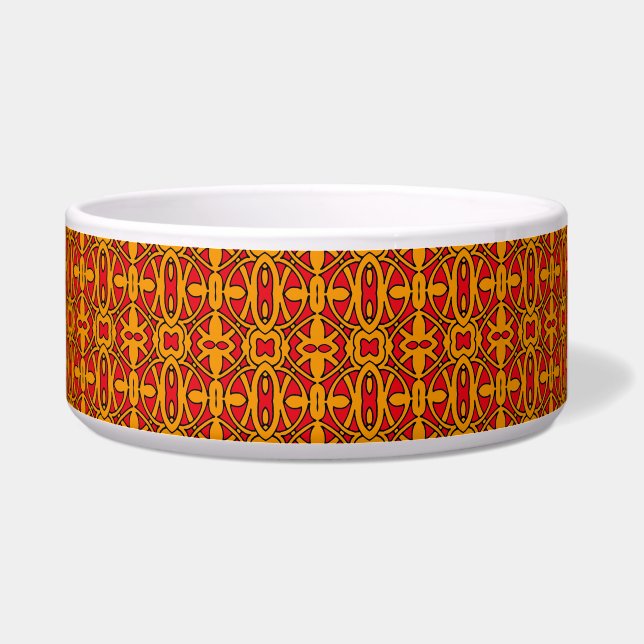 Orange & Red Hand Drawn Pattern Bowl (Right)
