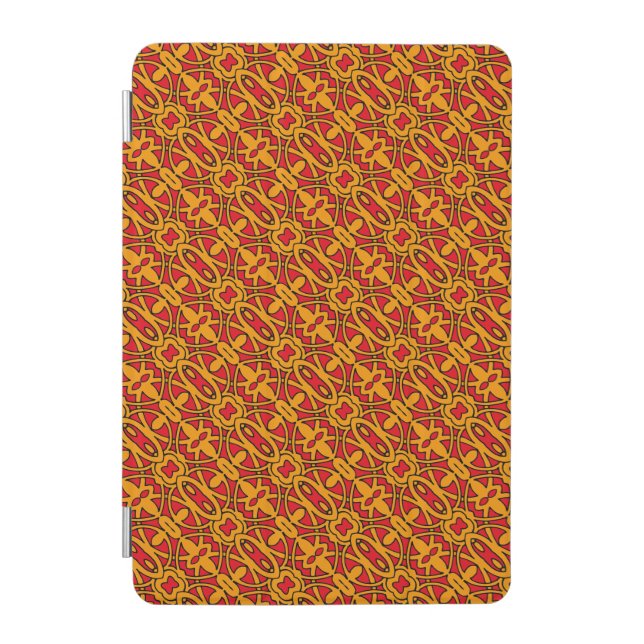 Orange & Red Hand Drawn Pattern iPad Mini Cover (Front)