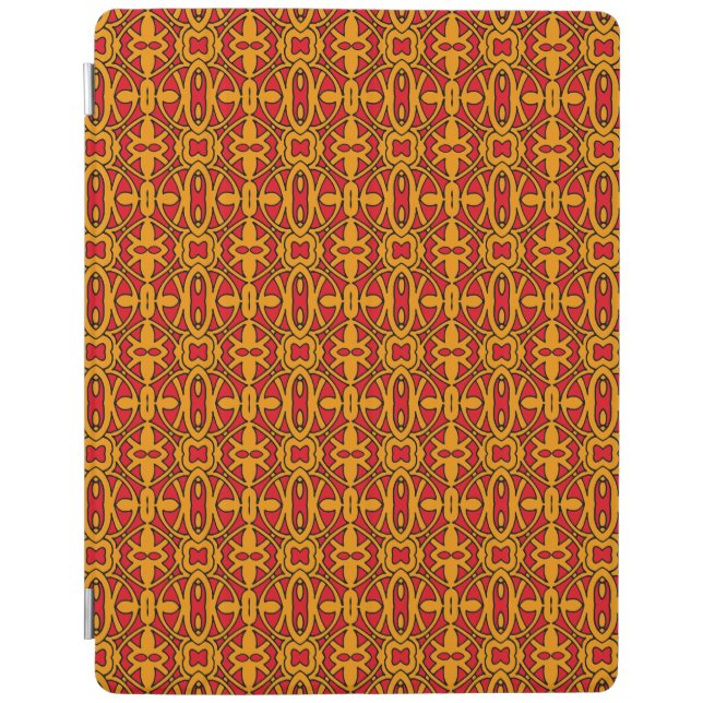 Orange & Red Hand Drawn Pattern iPad Smart Cover (Front)