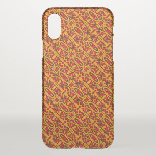 Orange & Red Hand Drawn Pattern iPhone X Case