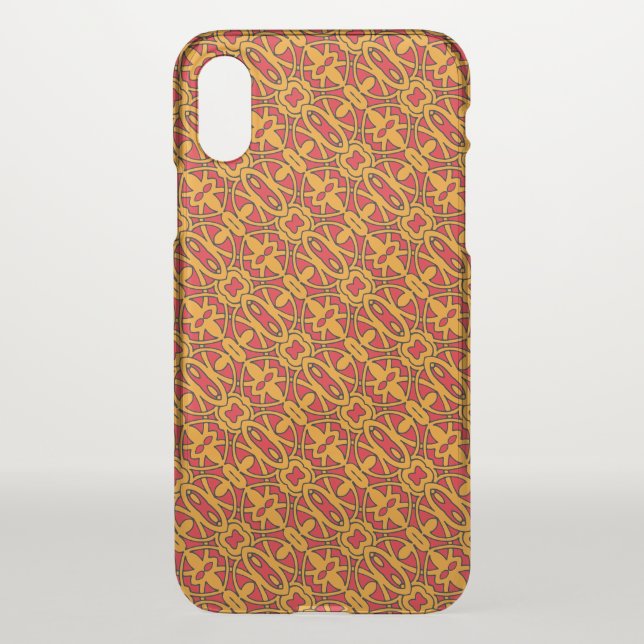Orange & Red Hand Drawn Pattern Uncommon iPhone Case (Back)