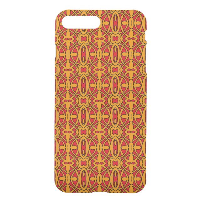 Orange & Red Hand Drawn Pattern Uncommon iPhone Case (Back)