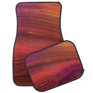 Orange & Red Marble Car Floor Mats