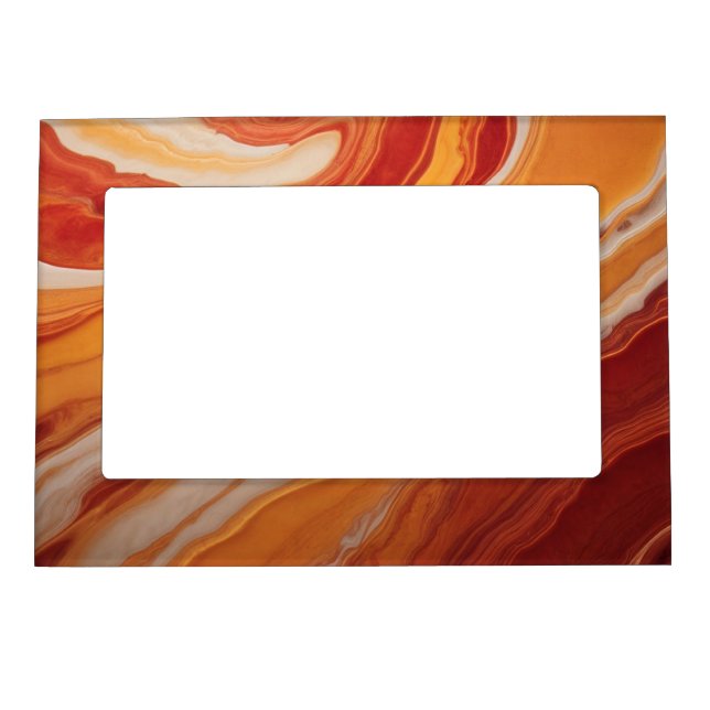 Orange & Red Marbleized Magnetic Frame (Front)