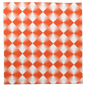 Orange Red Modern Plaid Pattern Cloth Napkin
