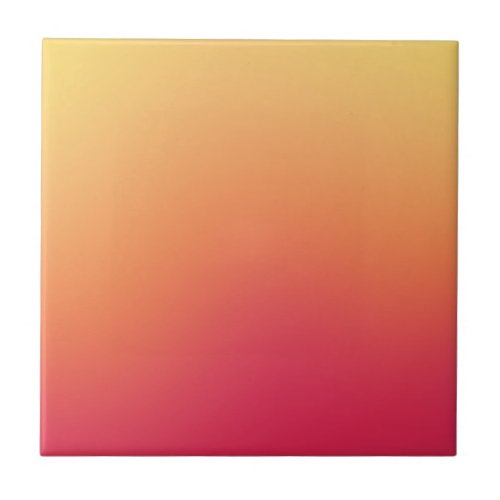 Orange Red Ombre Gradient Blur Abstract Design Ceramic Tile