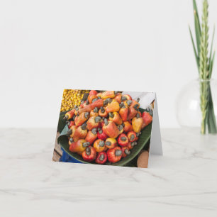 Orange Red Peppers at Farmers Vegetable Market Card