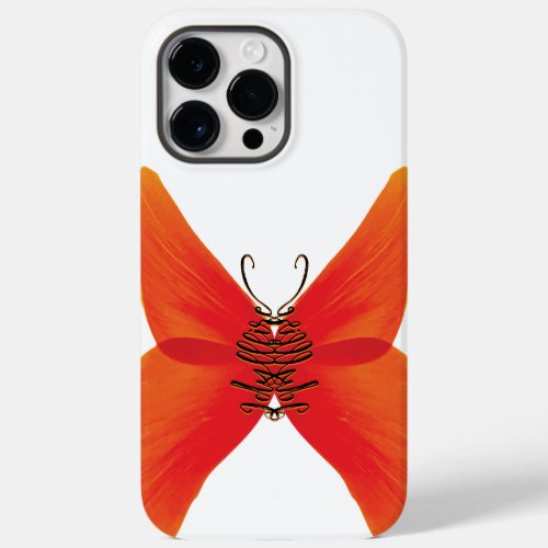 Orange Red Poppy Butterfly with Your Name Case_Mate iPhone 14 Pro Max Case