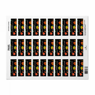 Orange Red Poppy Flower Watercolor Womans BIrthday Label