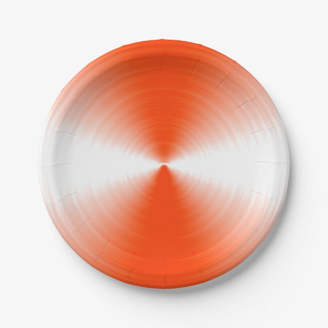 Orange Red Radiant Contemporary Paper Plates (Front)
