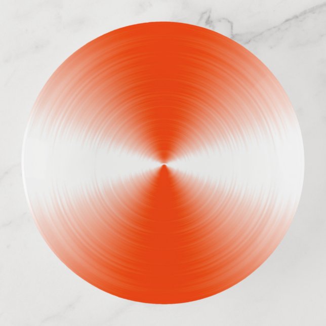 Orange Red Radiant Contemporary Trinket Tray (Front)
