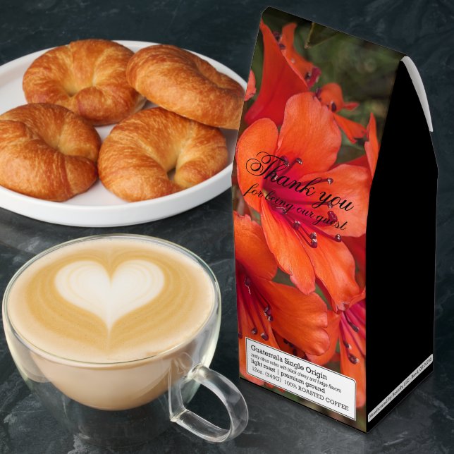 Orange Red Rhododendron Flowers Thank You Roasted Coffee (Breakfast)