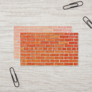 Orange Red Small Brick Wall Print Business Card