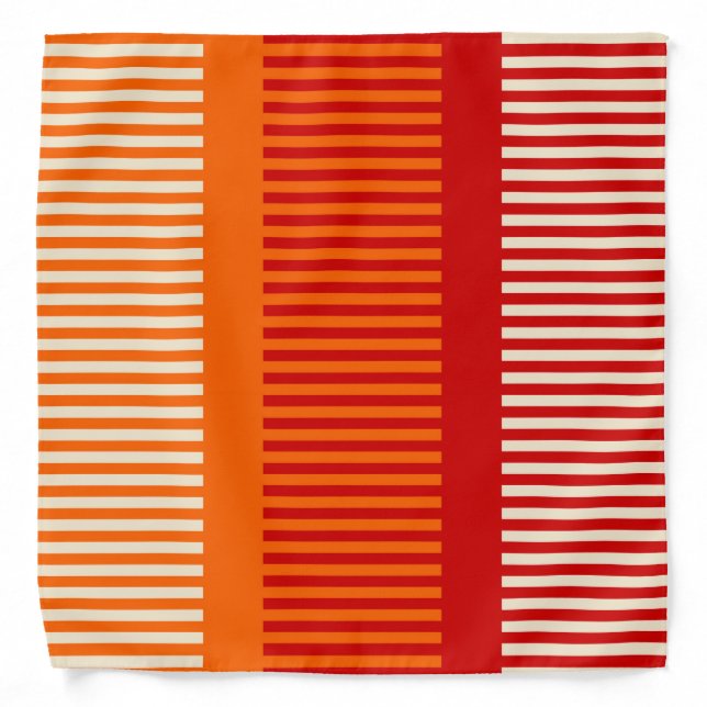 Orange Red Stripes Bandana (Front)