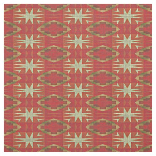 Orange Red Taupe Beige Khaki Brown Ethnic Look Fabric