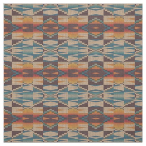 Magenta, blue, teal, aqua, yellow, orange Aztec tribal pattern