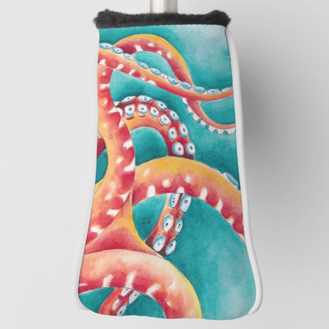 Orange Red Tentacles Golf Head Cover (Rotate 90)