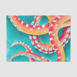 Orange Red Tentacles Tissue Paper