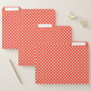 Orange, Red, terracotta polka dot File Folder