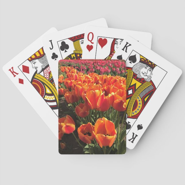 Orange & Red Tulips Poker Cards (Back)