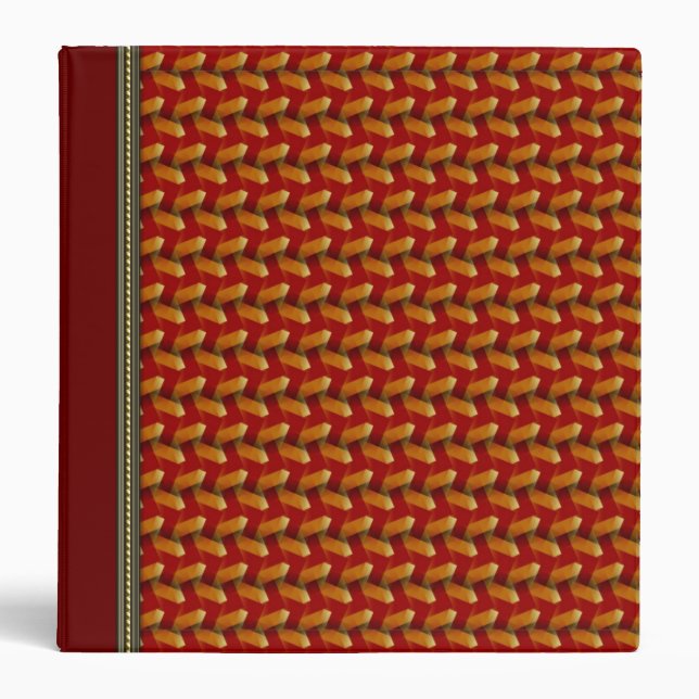 Orange Red Unique Pattern Art Album Binder (Front)