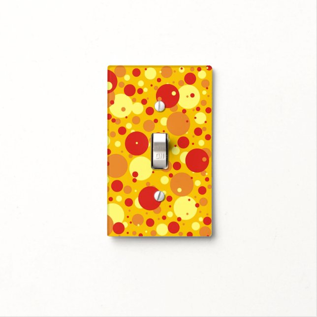 Orange-Red-Yellow Dotted Light Switch Cover (In Situ)