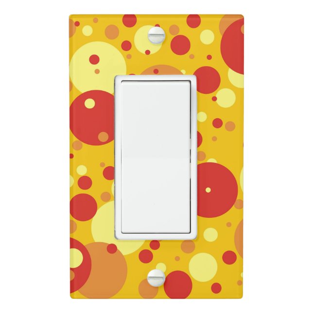 Orange-Red-Yellow Dotted Light Switch Cover (In Situ)