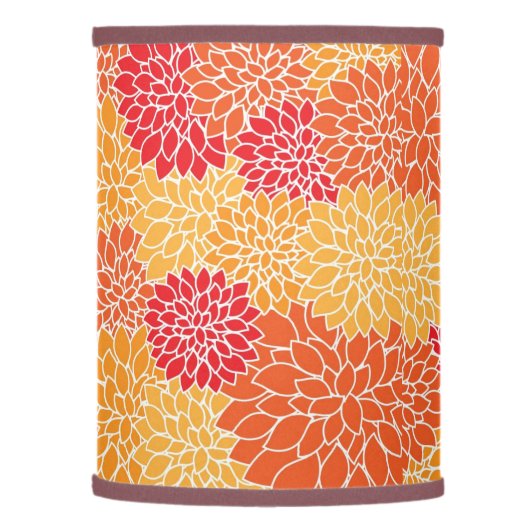 Orange-red-yellow flowers Lamp Shade (Left)