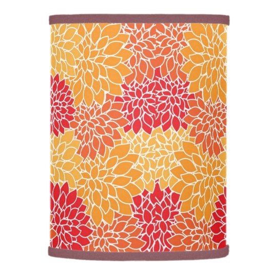 Orange-red-yellow flowers Lamp Shade (Right)