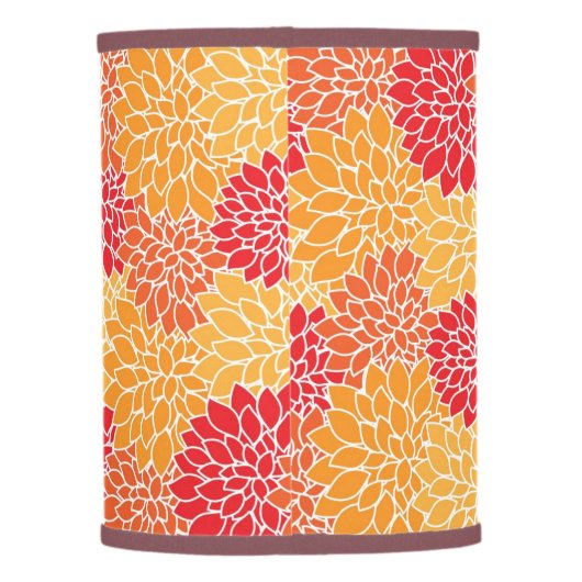 Orange-red-yellow flowers Lamp Shade (Back)