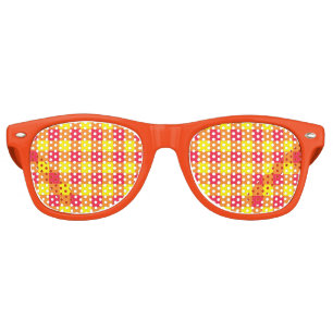 Orange Red Yellow Plaid Seamless Pattern Retro Sunglasses