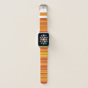 Orange Red Yellow Stripes Apple Watch Band