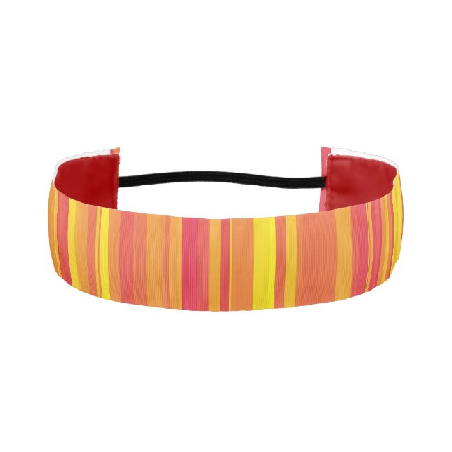 Orange Red Yellow Stripes Athletic Headband (Front)