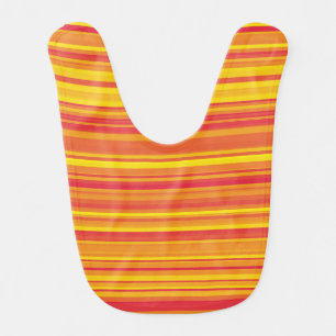 Orange Red Yellow Stripes Baby Bib
