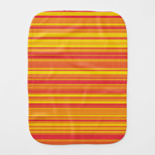 Orange Red Yellow Stripes Baby Burp Cloth