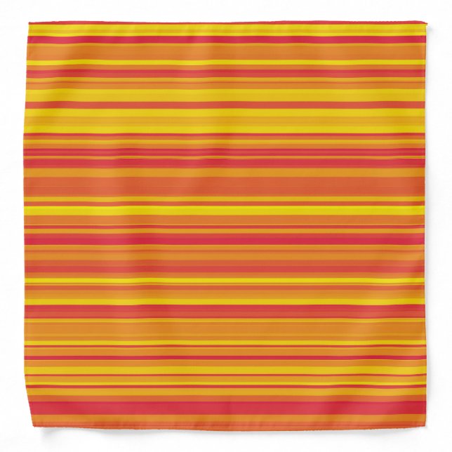 Orange Red Yellow Stripes Bandana (Front)