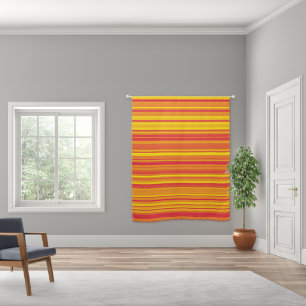 Orange Red Yellow Stripes Blackout Curtains