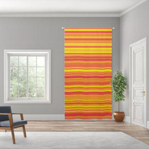 Orange Red Yellow Stripes Blackout Curtains