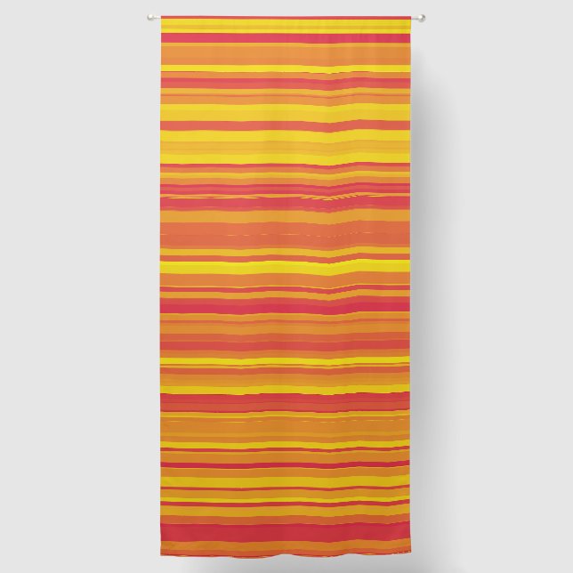 Orange Red Yellow Stripes Blackout Curtains (Front)