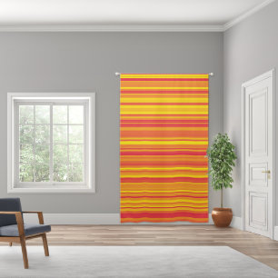Orange Red Yellow Stripes Blackout Curtains