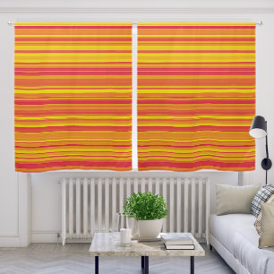 Orange Red Yellow Stripes Blackout Curtains