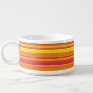 Orange Red Yellow Stripes Bowl