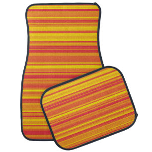 Orange Red Yellow Stripes Car Floor Mat