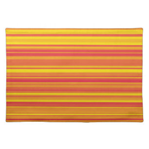 Orange Red Yellow Stripes Cloth Placemat